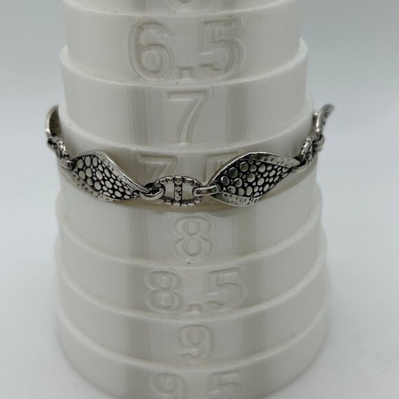 Sarda Sterling Silver Textured Link Bracelet 7.5 Inch For Women Jewelry Elegant - Picture 11 of 12